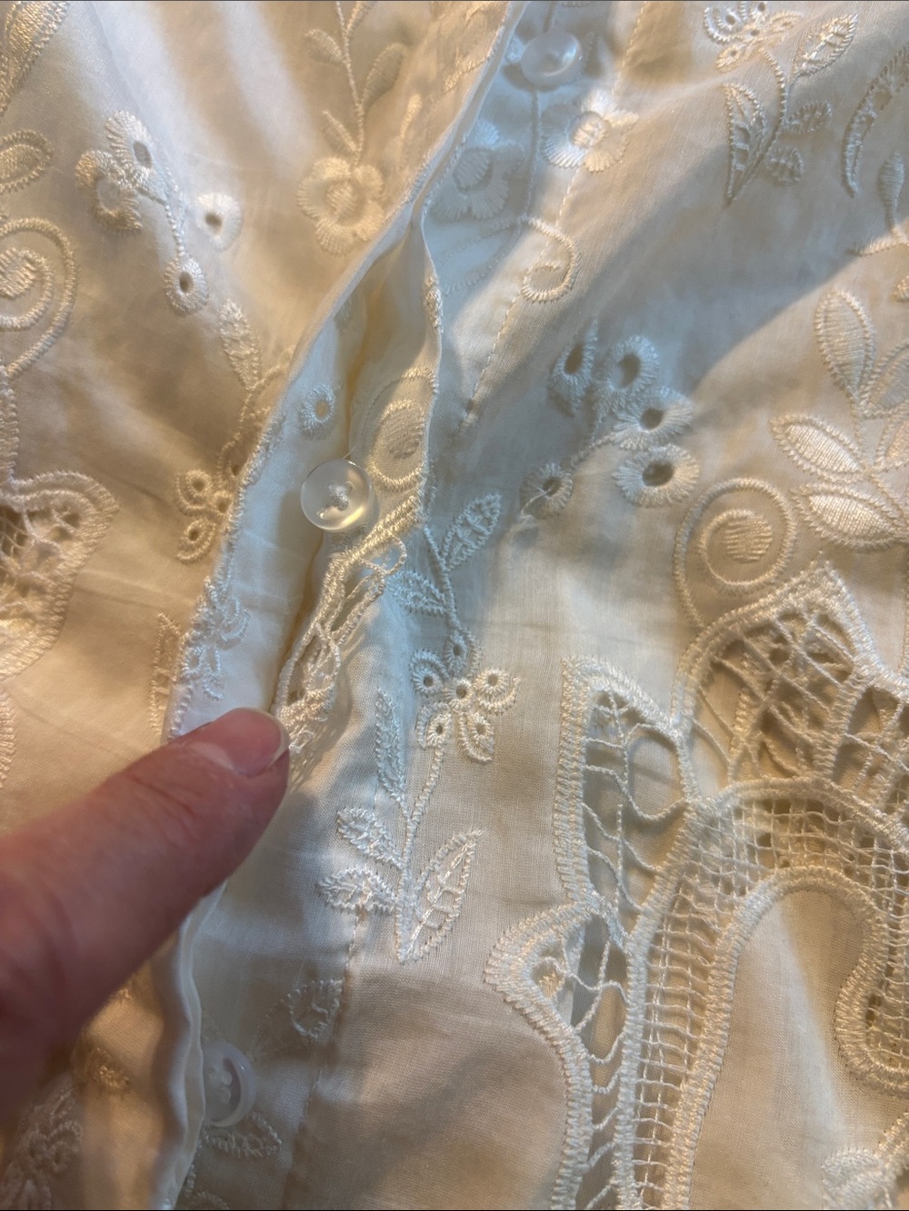 Elie Tahari White Lace Tunic Blouse - Picture 5 of 6